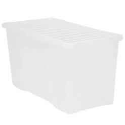 B&M Large Storage Box With Lid 110L - Clear 10 B&M Large Storage Box With Lid 110L - Clear -Home Furnishing Shop 284861 110l storage box with lid clear