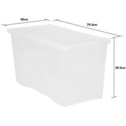 B&M Large Storage Box With Lid 110L - Clear 11 B&M Large Storage Box With Lid 110L - Clear -Home Furnishing Shop 284861 110l storage box with lid clear 3