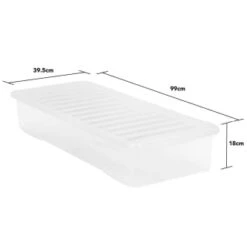 B&M Underbed Storage Box With Lid 55L - Clear -Home Furnishing Shop 307321 55l under bed storage box with lid 3