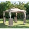 B&M Luxury Steel Framed Gazebo 2.5m - Taupe -Home Furnishing Shop 318959 GAZEBO 1