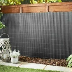 B&M Artificial Bamboo Cane Screening 4 X 1m - Grey