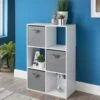 Lokken 6 Cube Basket Storage Shelf - White -Home Furnishing Shop 356266 lokken 6 cube with 3 baskets white