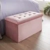B&M Suede Storage Ottoman - Blush 2 B&M Suede Storage Ottoman - Blush -Home Furnishing Shop 356751 blush suede ottoman