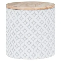 B&M Embossed Geometric Storage Canisters 3pc -Home Furnishing Shop 356821 storage canisters geo grey