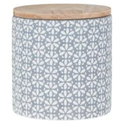 B&M Embossed Geometric Storage Canisters 3pc -Home Furnishing Shop 356821 storage canisters geo grey 4