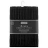 B&M Ribbed Tea Towels 4pk - Black -Home Furnishing Shop 364862 4pk ribbed tea towels black
