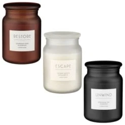 B&M Large Spa Scented Candle - Black - Unwind -Home Furnishing Shop 368680 368679 368691 large spa candle group 2