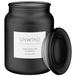 B&M Large Spa Scented Candle - Black - Unwind -Home Furnishing Shop 368680 large spa candle unwind 5