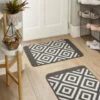 B&M Buddy Geo Twist Pile Mat - Charcoal -Home Furnishing Shop 370079 buddy geo twist pile mat 50x75cm charcoal