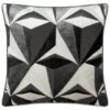 Jenson Geo Velvet Cushion - Grey -Home Furnishing Shop 373032 jenson geo velvet cushion black