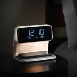 Goodmans Wireless Charging Alarm Clock -Home Furnishing Shop 373397 goodmans alarm clock with wireless charging and nightlight 2