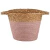 B&M Small Two Tone Wicker Basket - Pink -Home Furnishing Shop 374392 small pink two tone basket