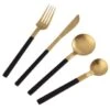 B&M Homestead Matte Black & Gold Cutlery Set 16pc -Home Furnishing Shop 375296 homestead 16 piece black and gold cutlery 2