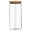 Glass Cannister With Airtight Bamboo Lid - Large 2 Glass Cannister With Airtight Bamboo Lid - Large -Home Furnishing Shop 376810 glass pasta canister with bamboo lid tall 22cm 21