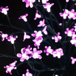Solar Powered Blossom Tree - Pink 128 LED 4ft -Home Furnishing Shop 379360 4ft solar powered blossom flower solar tree 128 led pink