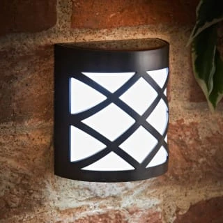 Solar Powered Kensington Wall Lights - Black 4pk 3 Solar Powered Kensington Wall Lights - Black 4pk