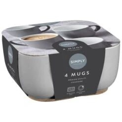 Simply Everyday Gloss Mugs 4pk - Grey -Home Furnishing Shop 380120 4pk simply everyday mugs grey 2