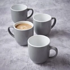 Simply Everyday Gloss Mugs 4pk - Grey -Home Furnishing Shop 380120 4pk simply everyday mugs grey
