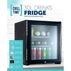 B&M Chill Time Mini Bar Fridge 30L -Home Furnishing Shop 381810 chill time 30l drinks fridge 4