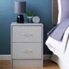 Lokken 2 Drawer Bedside Table - Grey -Home Furnishing Shop 384334 lokken 2 drawer bedside grey