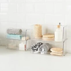 Clear Stacking Caddy - Medium -Home Furnishing Shop 384976 384977 384978 384984 clear organiser tray 2