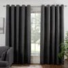 B&M Colorado Hopsack Fully Lined Charcoal Eyelet Curtains 46 X 54" -Home Furnishing Shop 388905 388906 388907 388908 388909 colorado eyelet curtain charcoal 1
