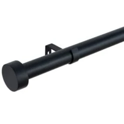 B&M Black Stud End Curtain Pole 70 - 120cm