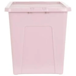 B&M Storage Box With Lid 80L - Dusty Pink -Home Furnishing Shop 391383 dusty pink 80l storage box and lid 2