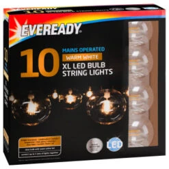 Eveready Mains Powered XL LED Bulb String Lights 10pk - Warm White -Home Furnishing Shop 392917 eveready 10 mains operated warm white xl led bulb string lights21