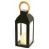 Solar Powered Wooden Effect Handle Lantern -Home Furnishing Shop 393040 solar powered wooden effect handle lantern with flame effect candle 2