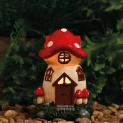 B&M Assorted Mushroom House Ornament With Glowing Solar Light -Home Furnishing Shop 393429 mushroom house ornament with glowing solar light 5