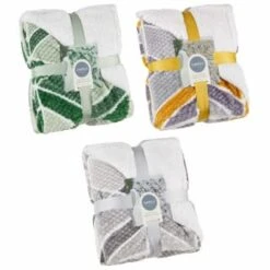 B&M Simply Geo Waffle Throw - Ochre -Home Furnishing Shop 394916 394917 394920 simply geo waffle throw group