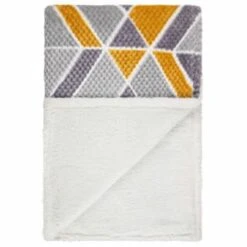 B&M Simply Geo Waffle Throw - Ochre -Home Furnishing Shop 394916 simply geo waffle throw ochre 3