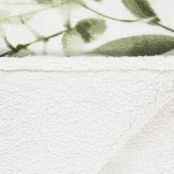 Winston Green Leaf Sherpa Throw -Home Furnishing Shop 394948 winston leaf sherpa throw green 3