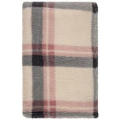Simply Blush Check Sherpa Throw -Home Furnishing Shop 395364 stripe ocean tide cushion 4