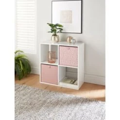 Lokken Printed Storage Cubes 2pk - Pink Diamond -Home Furnishing Shop 395838 2pk printed lokken storage cubes pink diamond