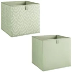 Lokken Printed Storage Cubes 2pk - Sage Diamond 10 Lokken Printed Storage Cubes 2pk - Sage Diamond -Home Furnishing Shop 395843 2pk printed lokken storage cubes sage diamond 3
