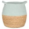 B&M Rope & Wicker Belly Basket - Green -Home Furnishing Shop 395899 stripe top basket with handle green