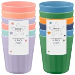 Simply Kids Colour Cups 6pk - Pastel -Home Furnishing Shop 398567 398570 6pk simply kids colour cups group