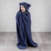 Simply Kids Hooded Sherpa Blanket - Navy -Home Furnishing Shop 400216 simply kids hooded sherpa blanket navy